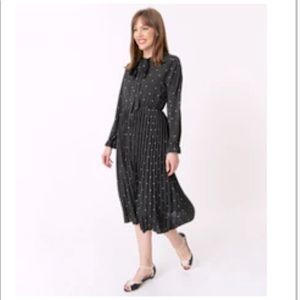 Vintage Style Black & White Pin Dot Modest Dress